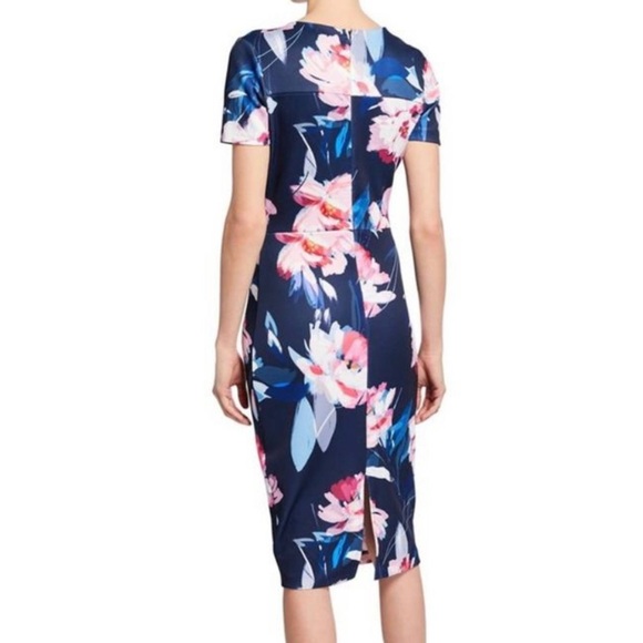 ALEXIA ADMOR New York
Green Blue Floral Print Sheath Cocktail Dress - Picture 3 of 6